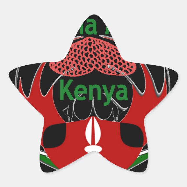 Sticker Étoile Drapeau du Kenya - Hakuna Matata Patriotic (Devant)
