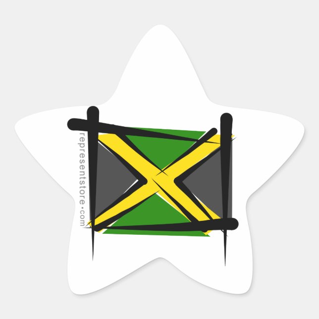 Sticker Étoile Drapeau Jamaïque (Devant)