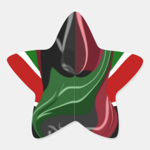 Sticker Étoile Drapeau Kényan en effervescence : un art moderne d