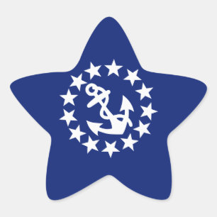 Sticker Étoile Drapeau Nautique Américain Ancre Étoiles Bleu