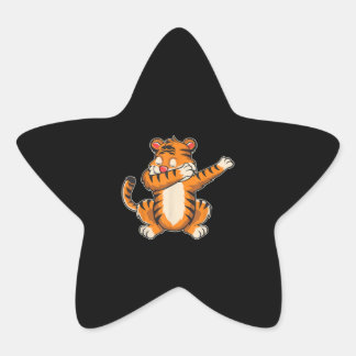 Sticker Étoile Drôle Tiger Dab - Dabbing Tiger T - Tigre