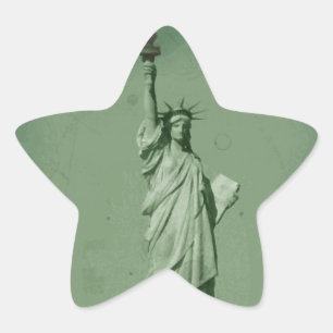 Sticker Étoile Effet photo endommagé Statue de la Liberté