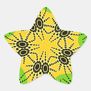 Sticker Étoile Élégant Araignée d'inspiration africaine Motif tra