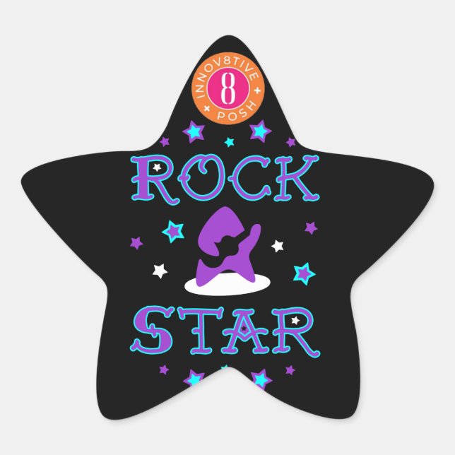Sticker Étoile Élément de la star du rock (Devant)