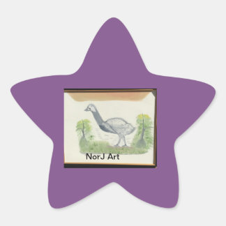 Sticker Étoile Émeu de bébé sur l'autocollant par art de NorJ