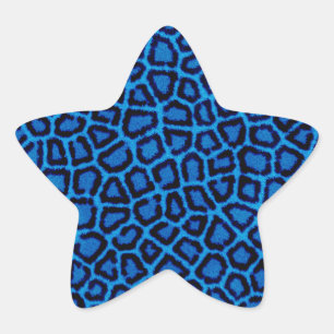 Sticker Étoile Empreinte de léopard bleu