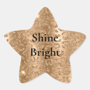 Sticker Étoile Empreinte de léopard Gold Glam Parties scintillant