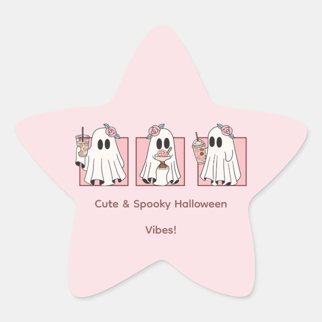Sticker Étoile Ensemble d'autocollants Kawaii Halloween – Drôle e (Devant)