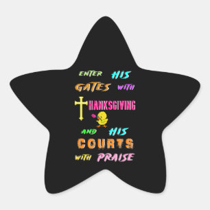 Sticker Étoile Entrez Son Gates Chick Novembre Cross Thankgiving