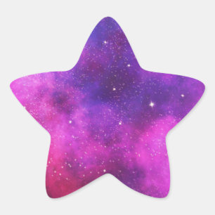 Sticker Étoile Espace rose & violet & Étoiles Faux Galaxy