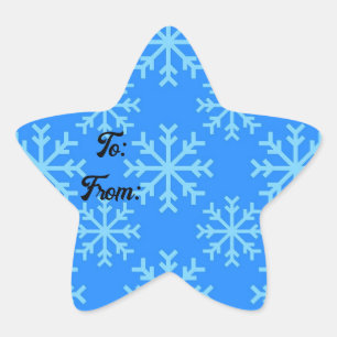 Sticker Étoile Étoile Blue Snowflake À et de l'autocollant