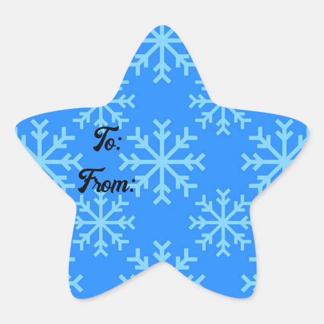 Sticker Étoile Étoile Blue Snowflake À et de l'autocollant (Devant)
