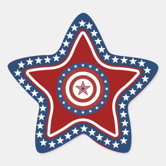 Sticker Étoile Étoile patriotique américaine (Devant)