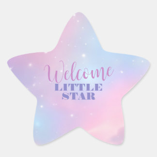 Sticker Étoile Étoiles de Galaxie Pastel Cosmique Rose Bleu Éthér