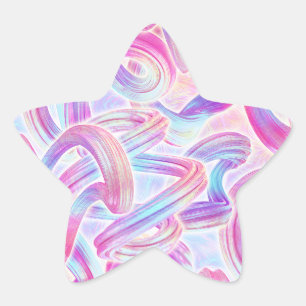 Sticker Étoile eurobeat holorave - rose et bleu :
