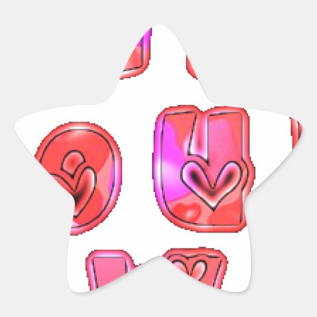 Sticker Étoile Faites votre propre coeur Art Design d'impression (Devant)