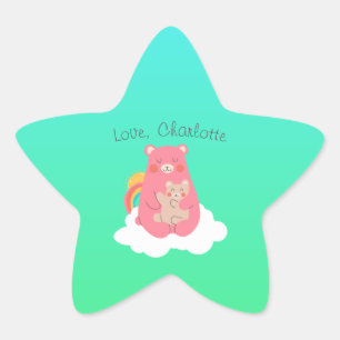 Sticker Étoile Famille d'ours