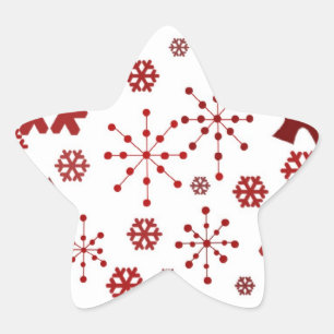 Sticker Étoile Festif rouge Snowflakes