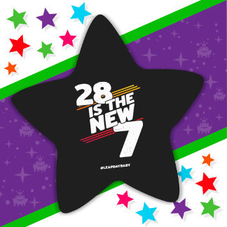 Sticker Étoile Fête d'anniversaire du 28e jour de l'année bissext