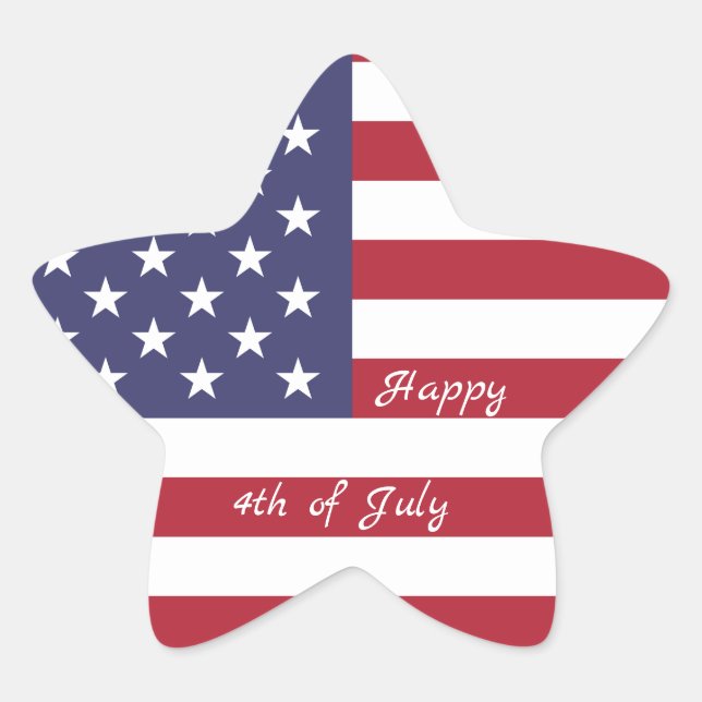 Sticker Étoile Feu d'artifice 4 juillet American USA Flag Heart F (Devant)
