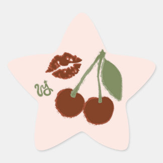 Sticker Étoile Feuille d'autocollants Cherry Kiss Star