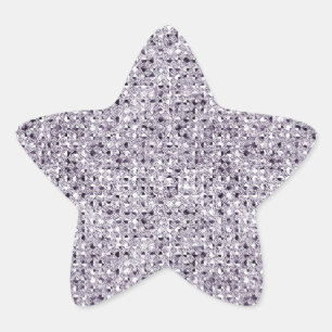 Sticker Étoile Feuilles d'autocollants Star Effet Séquin Argent