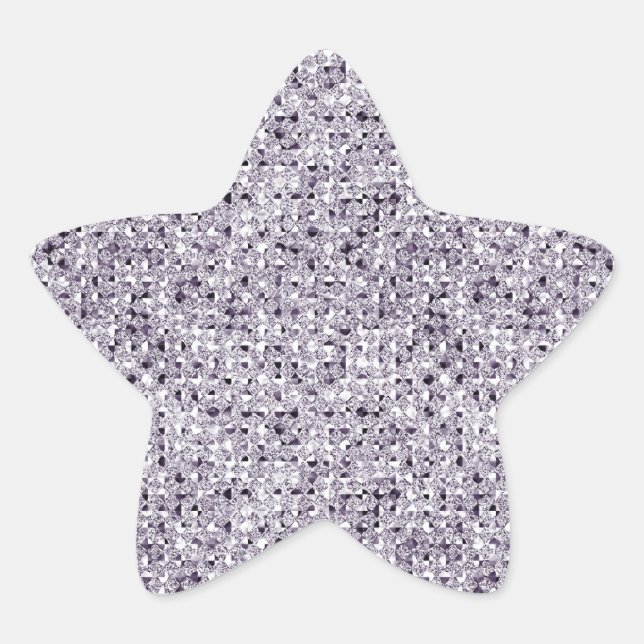 Sticker Étoile Feuilles d'autocollants Star Effet Séquin Argent (Devant)