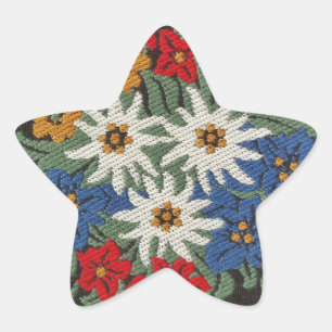 Sticker Étoile Fleur alpine suisse Edelweiss