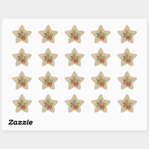 Sticker Étoile Fleurs de cuir sur le daim