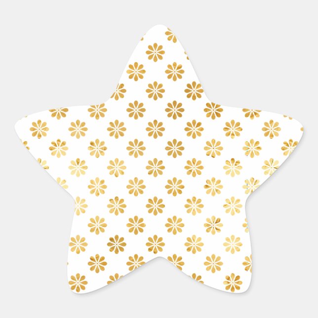 Sticker Étoile Fleurs d'or Chic Glam (Devant)