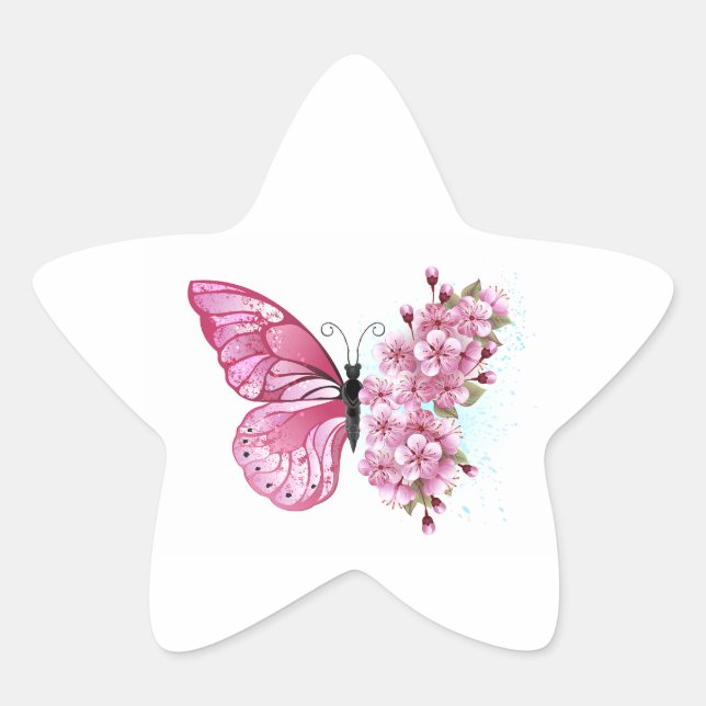 Sticker Étoile Flower Butterfly (Devant)