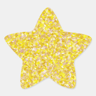 Sticker Étoile Fond Pailleté Abstrait Jaune Étoile
