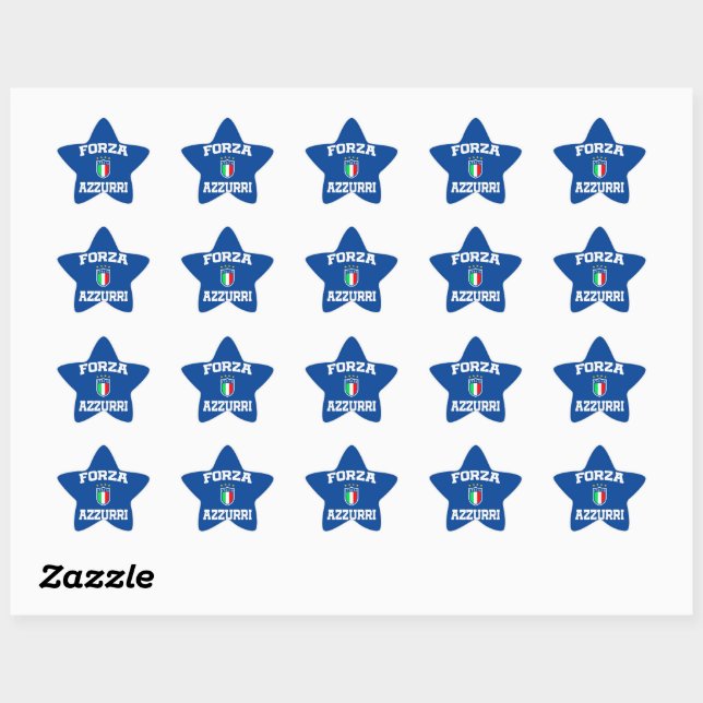 Sticker Étoile Forza Azzurri Italie Jersey 2021 Funs (Feuille)