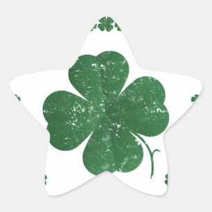 Sticker Étoile Four Leaf Clovers - style vintage