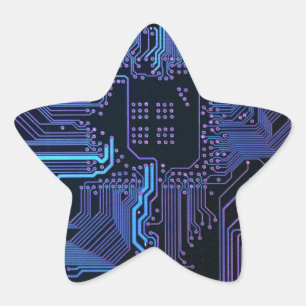 Sticker Étoile Geek Sortie carte de circuit électronique Nerd PCB