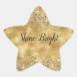 Sticker Étoile Glam Gold Parties scintillant Confetti