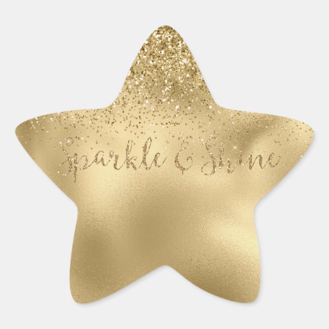 Sticker Étoile Glam or Glitzy Parties scintillant étincelante (Devant)