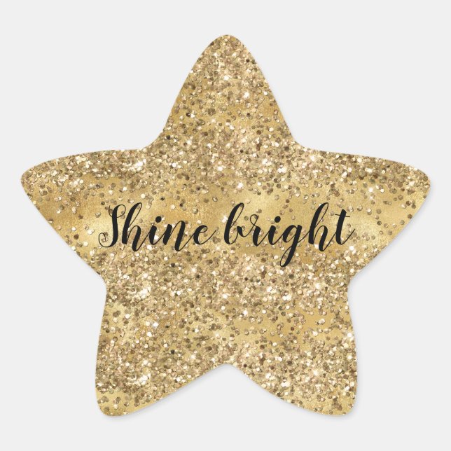 Sticker Étoile Gold Glam Confetti Parties scintillant personnalis (Devant)