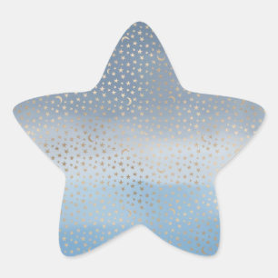 Sticker Étoile Gold Stars Moons Blue Ombre