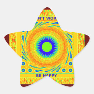 Sticker Étoile Golden Red African traditionnel Color Vector Desig