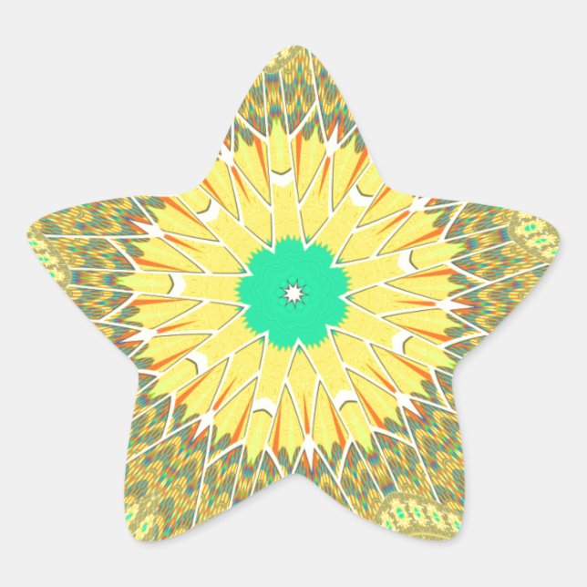 Sticker Étoile Golden Yellow African ethnie tribale motif Art (Devant)
