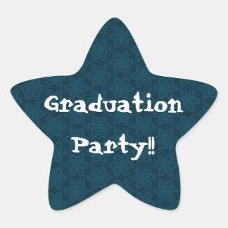 Sticker Étoile Graduation Party Marine bleu et blanc Star Flowers
