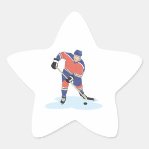 Sticker Étoile graphique vectoriel du joueur de hockey sur glace