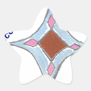 Sticker Étoile "Gratitude Peace Love Unite" Mandala Art Imprimer