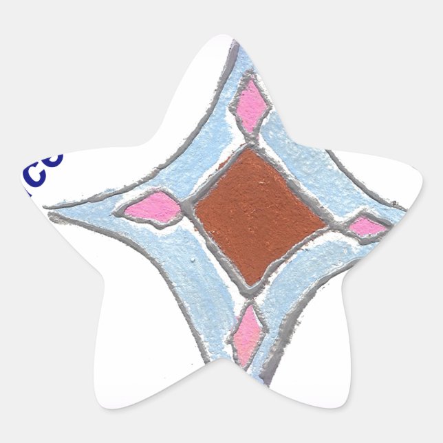 Sticker Étoile "Gratitude Peace Love Unite" Mandala Art Imprimer (Devant)