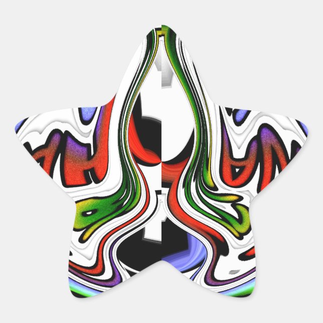 Sticker Étoile Hakuna Matata avec tourbillon et dégradations Abst (Devant)