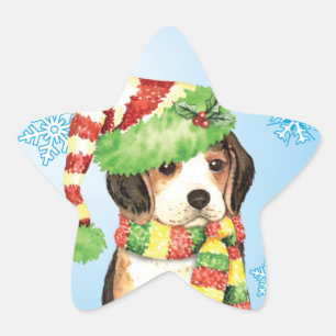 Sticker Étoile Happy Howliday Beagle