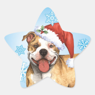 Sticker Étoile Happy Howliday Pit Bull Terrier