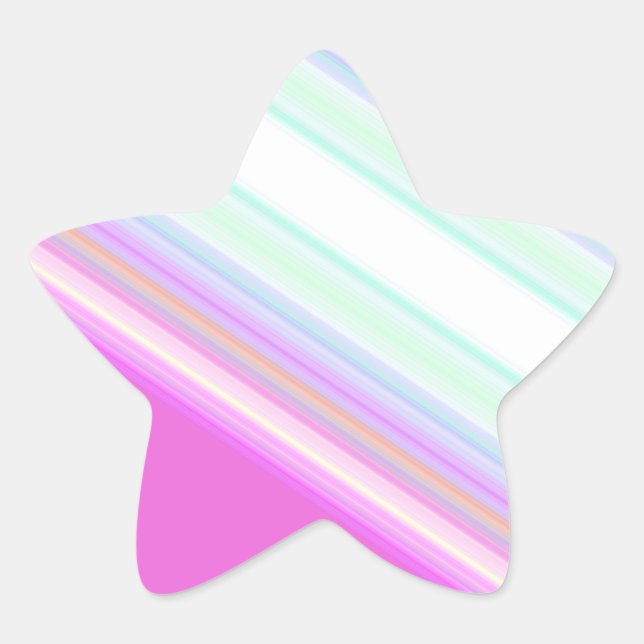 Sticker Étoile Hot Pink and White Strips (Devant)