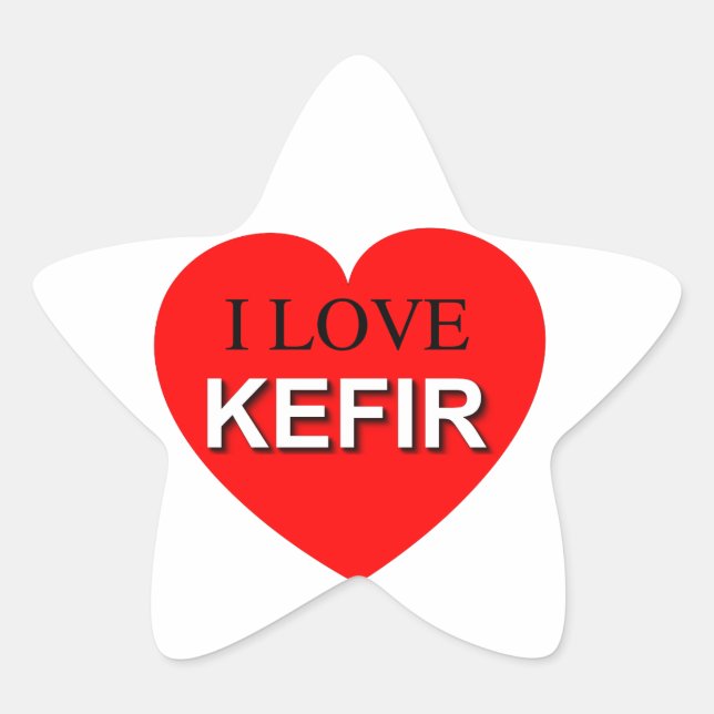 Sticker Étoile I Love Kefir (Devant)